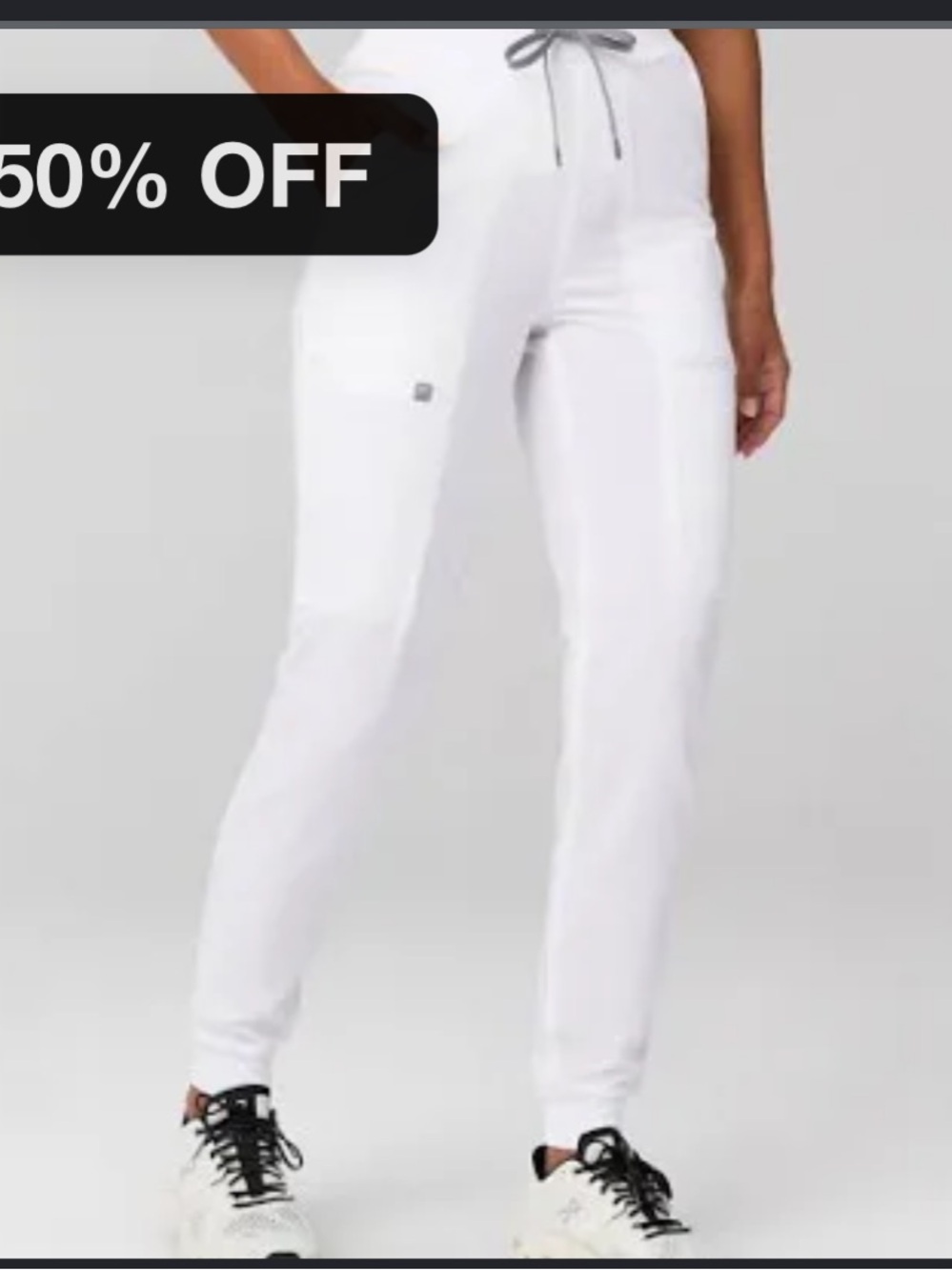Fabletics White Scrub Set - Picture 3 of 3
